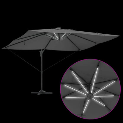 Ampelschirm Roma Anthrazit und Schwarz 352 x 251 x 265 cm