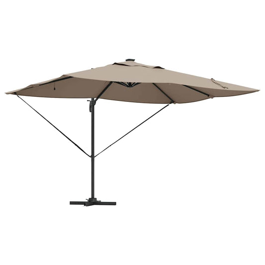 Ampelschirm Roma Taupe und Schwarz 352 x 251 x 265 cm