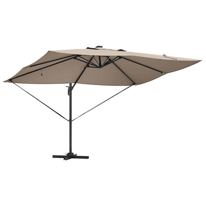 Ampelschirm Roma Taupe und Schwarz 352 x 251 x 265 cm