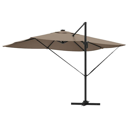 Ampelschirm Roma Taupe und Schwarz 352 x 251 x 265 cm