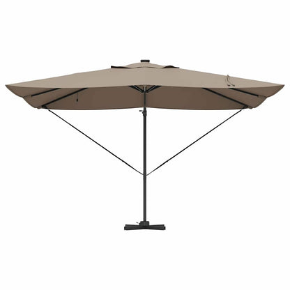 Ampelschirm Roma Taupe und Schwarz 352 x 251 x 265 cm