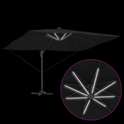 Ampelschirm Roma Schwarz und Schwarz 352 x 251 x 265 cm