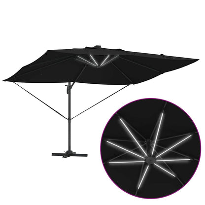 Ampelschirm Roma Schwarz und Schwarz 352 x 251 x 265 cm