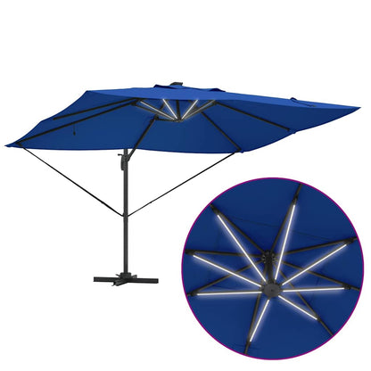 Ampelschirm Roma Blau und Schwarz 352 x 251 x 265 cm
