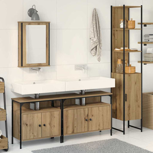 Badezimmermöbel Set 4 pcs Eiche handwerklich 33 x 33 x 185.5 cm