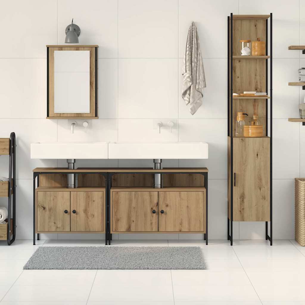 Badezimmermöbel Set 4 pcs Eiche handwerklich 33 x 33 x 185.5 cm