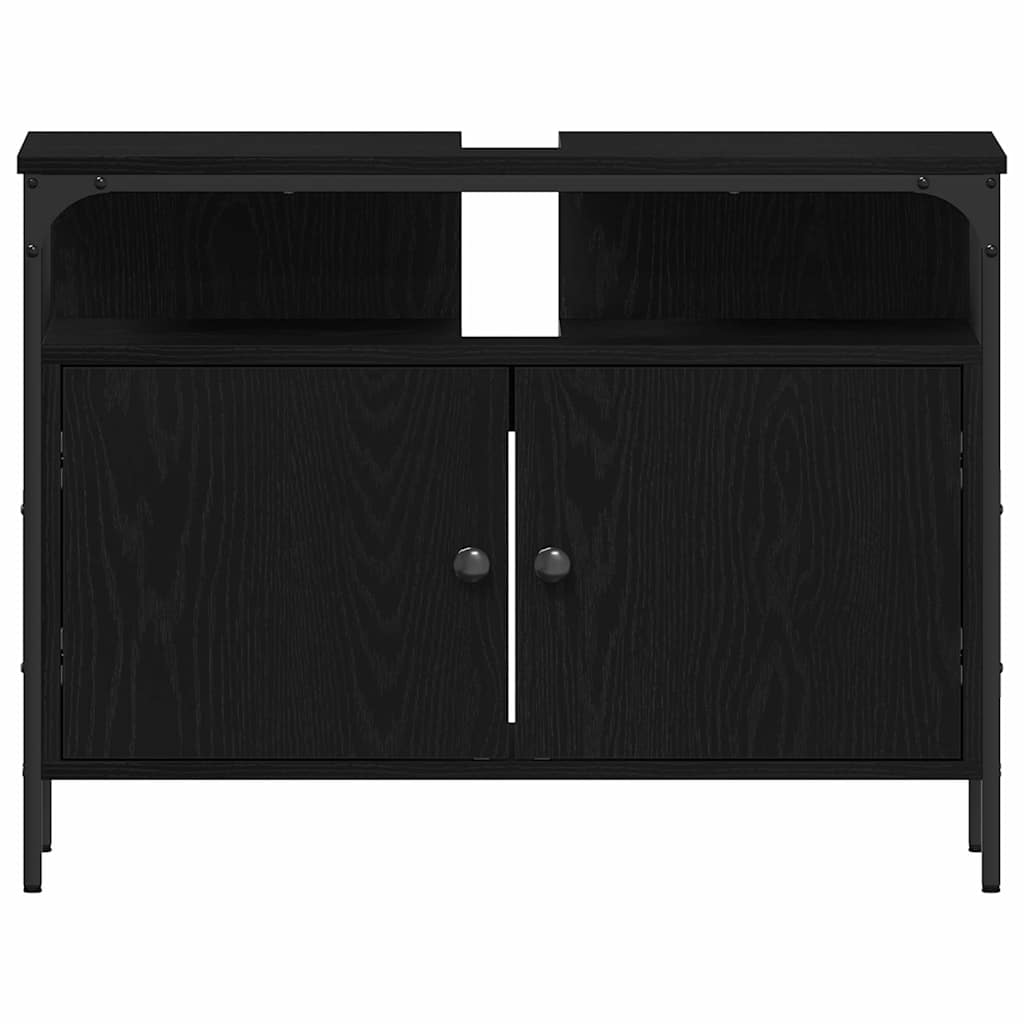 Badezimmermöbel Set 4 pcs Schwarze Eiche 33 x 33 x 185.5 cm
