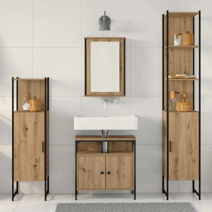 Badezimmermöbel Set 4 pcs Eiche handwerklich 33 x 33 x 185.5 cm