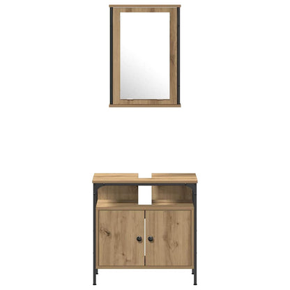 Badezimmermöbel Set 4 pcs Eiche handwerklich 33 x 33 x 185.5 cm