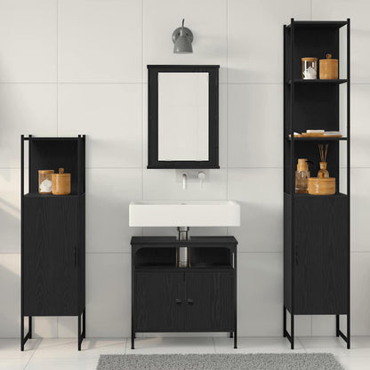 Badezimmermöbel Set 4 pcs Schwarze Eiche 33 x 33 x 185.5 cm