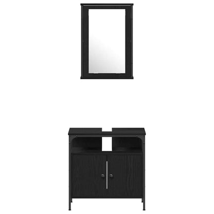 Badezimmermöbel Set 4 pcs Schwarze Eiche 33 x 33 x 185.5 cm