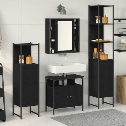 Badezimmerschrankset 4 pcs Schwarze Eiche 33 x 33 x 185.5 cm