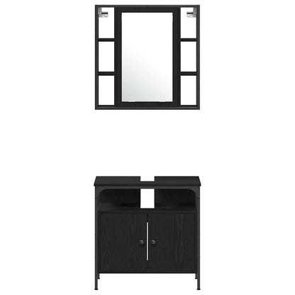 Badezimmerschrankset 4 pcs Schwarze Eiche 33 x 33 x 185.5 cm