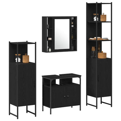 Badezimmerschrankset 4 pcs Schwarze Eiche 33 x 33 x 185.5 cm