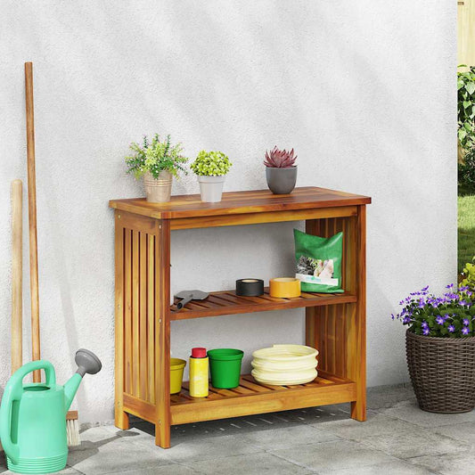 Garten-Schrank mit Regal mit Speicher Braun 75 x 35 x 70cm