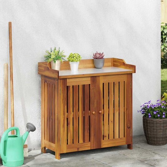 Garten-Schrank mit Speicher mit Tür Braun 78 x 36.5 x 78cm