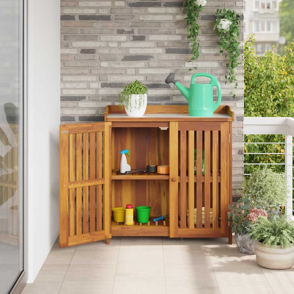 Garten-Schrank mit Speicher mit Tür Braun 93 x 41.5 x 98cm