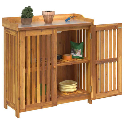 Garten-Schrank mit Speicher mit Tür Braun 93 x 41.5 x 98cm