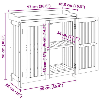 Garten-Schrank mit Speicher mit Tür Braun 93 x 41.5 x 98cm