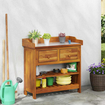 Garten-Schrank mit Schubladen mit Regal Braun 78 x 36.5 x 78cm