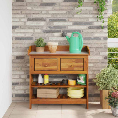 Garten-Schrank mit Schubladen mit Regal Braun 78 x 36.5 x 78cm