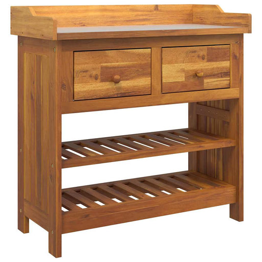 Garten-Schrank mit Schubladen mit Regal Braun 78 x 36.5 x 78cm