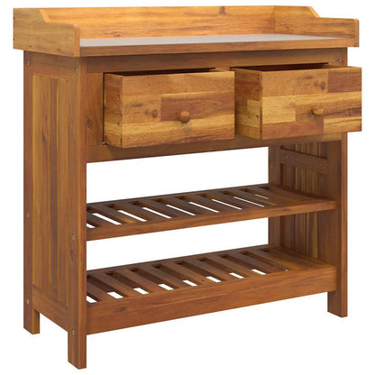 Garten-Schrank mit Schubladen mit Regal Braun 78 x 36.5 x 78cm