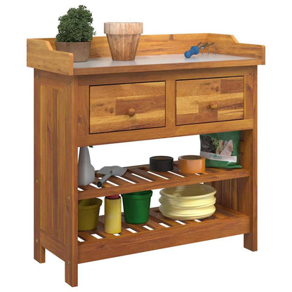 Garten-Schrank mit Schubladen mit Regal Braun 78 x 36.5 x 78cm