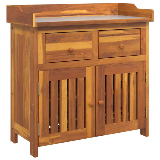 Garten-Schrank mit Schubladen mit Tür Braun 78 x 36.5 x 78cm