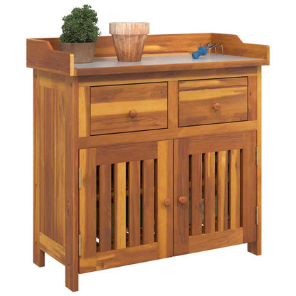 Garten-Schrank mit Schubladen mit Tür Braun 78 x 36.5 x 78cm