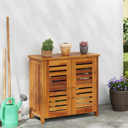 Garten-Schrank mit Speicher mit Tür Braun 75 x 35 x 70cm