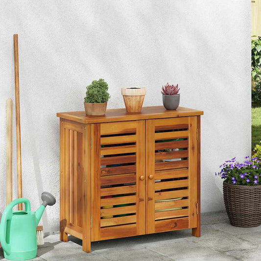 Garten-Schrank mit Speicher mit Tür Braun 75 x 35 x 70cm