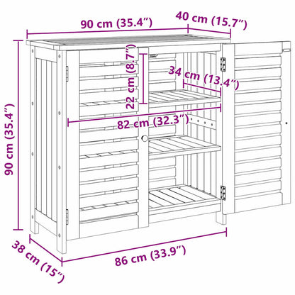 Garten-Schrank mit Speicher mit Tür Braun 90 x 40 x 90cm