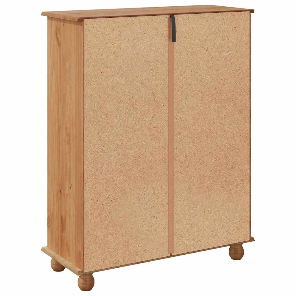 Schuhschrank ASKIM Braun 85 x 35 x 108 cm Massivholz Kiefer