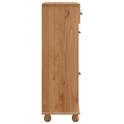 Schuhschrank ASKIM Braun 85 x 35 x 108 cm Massivholz Kiefer