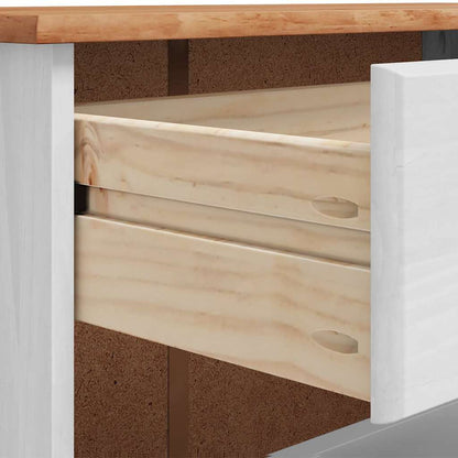 Schuhschrank ASKIM Weiß 85 x 35 x 108 cm Massivholz Kiefer