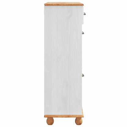 Schuhschrank ASKIM Weiß 85 x 35 x 108 cm Massivholz Kiefer