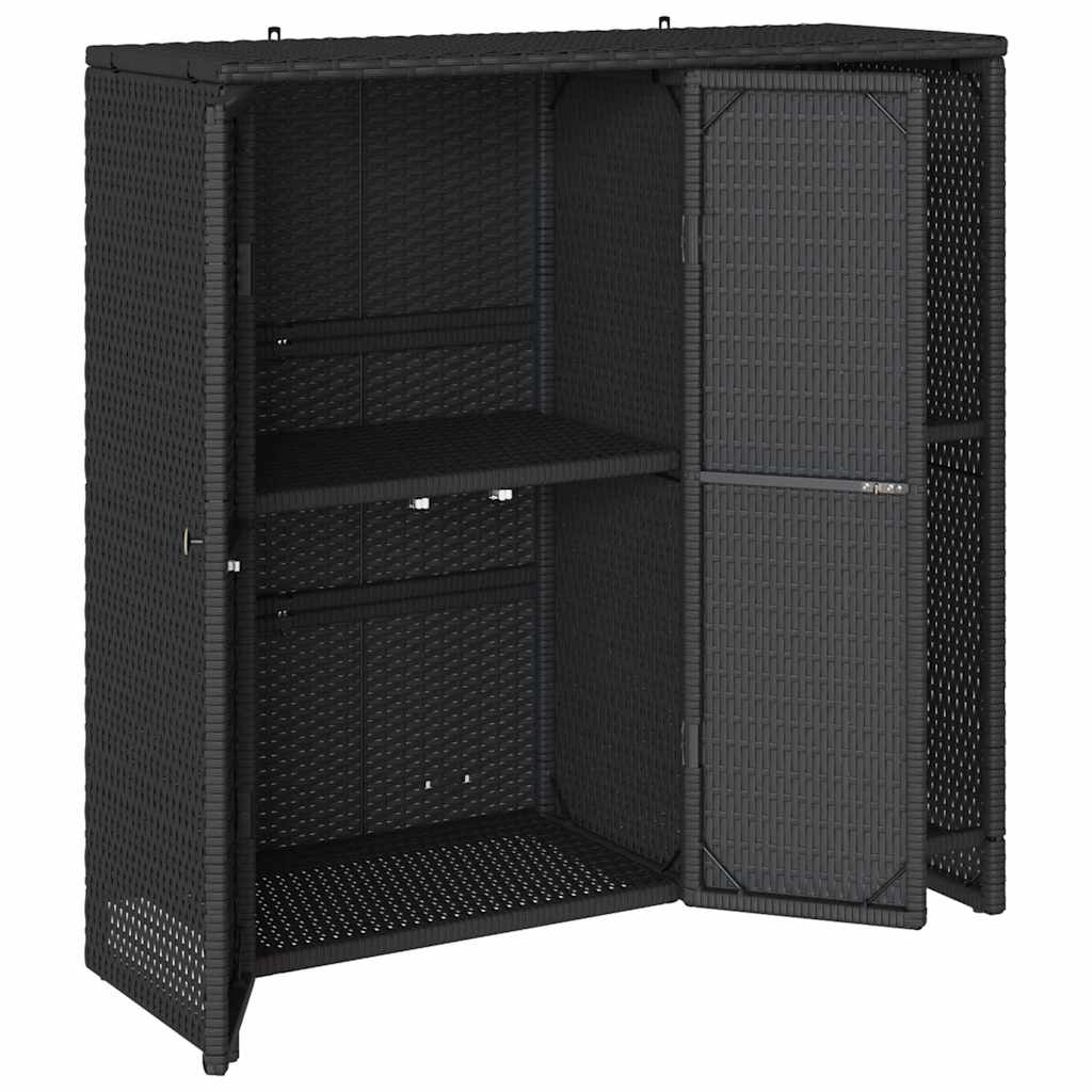 Badschrank mit Speicher Schwarz 100 x 36 x 102 cm Rattan