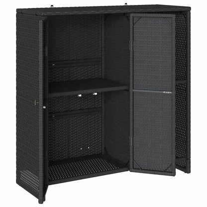 Badschrank mit Speicher Schwarz 100 x 36 x 102 cm Rattan