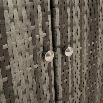 Badschrank mit Speicher mit Tür Grau 100 x 36 x 102 cm Rattan