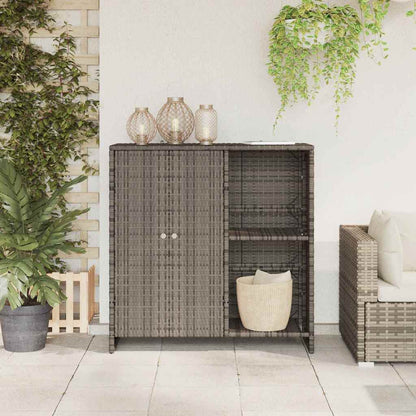 Badschrank mit Speicher mit Tür Grau 100 x 36 x 102 cm Rattan