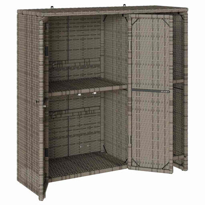 Badschrank mit Speicher mit Tür Grau 100 x 36 x 102 cm Rattan