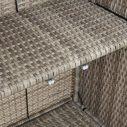 Badschrank mit Speicher Hellgrau 100 x 36 x 102 cm Rattan