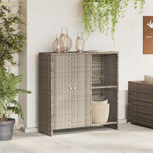 Badschrank mit Speicher Hellgrau 100 x 36 x 102 cm Rattan