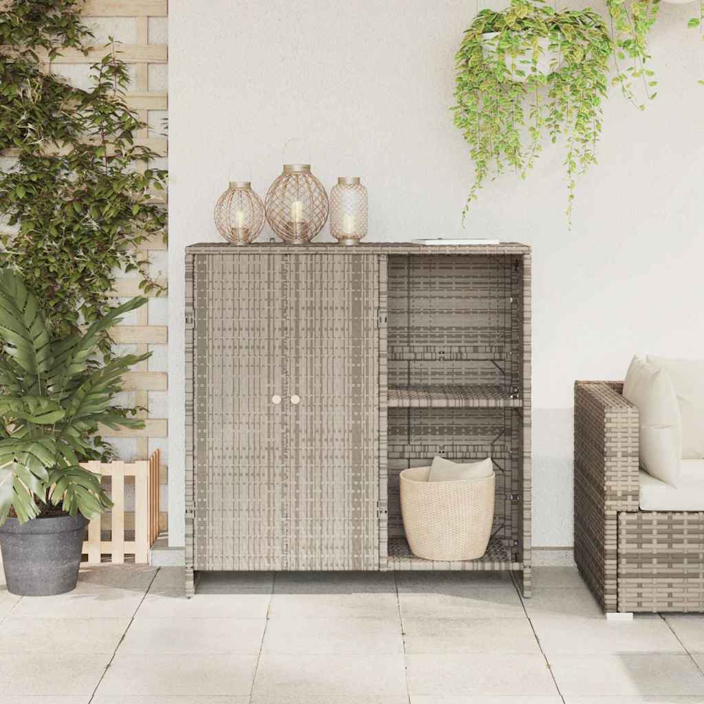 Badschrank mit Speicher Hellgrau 100 x 36 x 102 cm Rattan