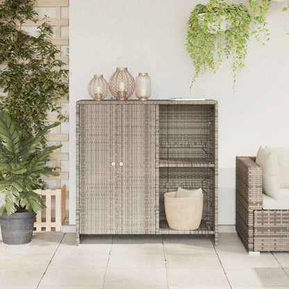 Badschrank mit Speicher Hellgrau 100 x 36 x 102 cm Rattan