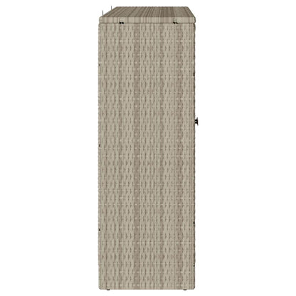 Badschrank mit Speicher Hellgrau 100 x 36 x 102 cm Rattan