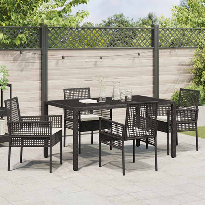 Garten Essgruppe 5 pcs Schwarz Poly Rattan