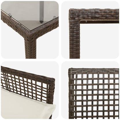 Garten Essgruppe 5 pcs Braun Poly Rattan