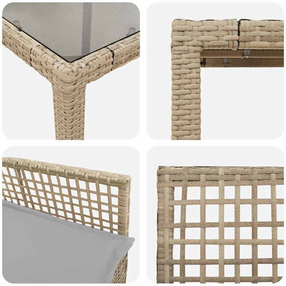 Garten Essgruppe 5 pcs Beige Poly Rattan